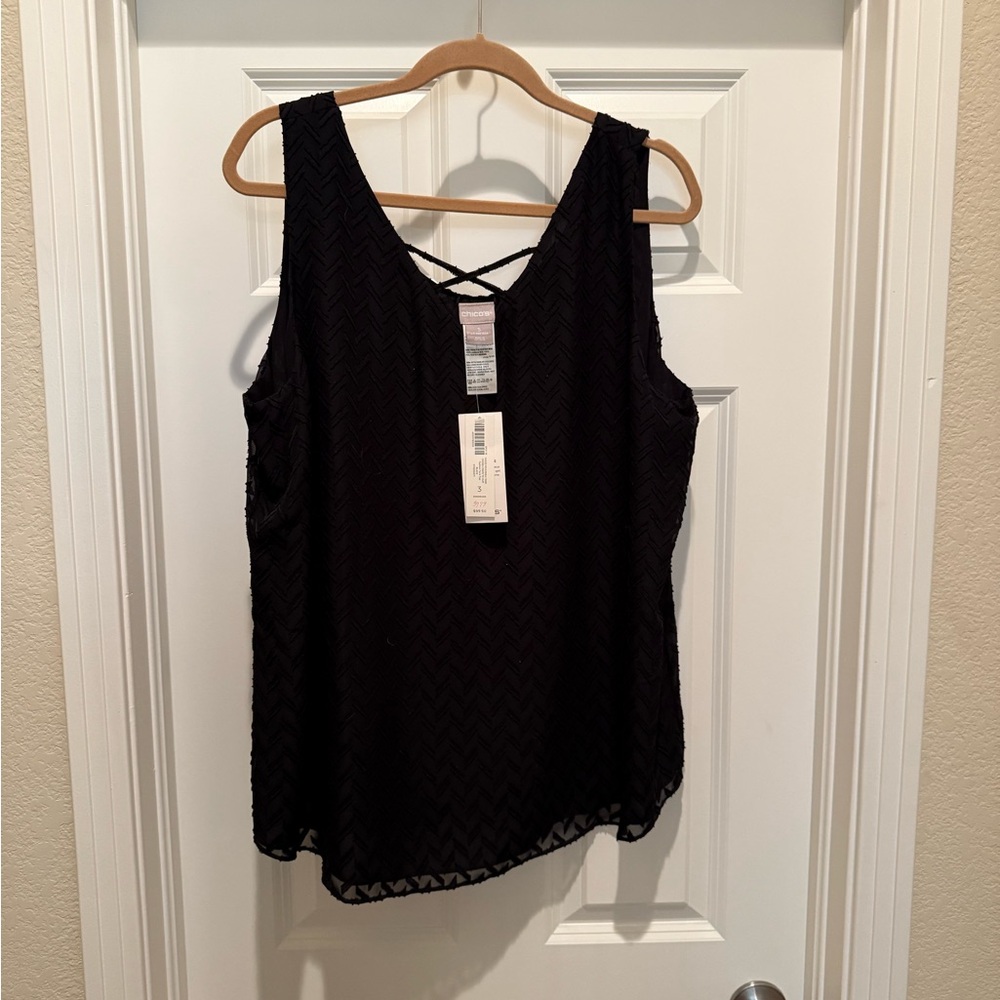 Chicos size 3 black tank NWT